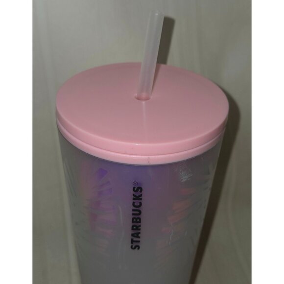Starbucks Holiday Holographic Tumbler 24oz Pink Iridescent Pine Cone Ltd Edition - Picture 2 of 10
